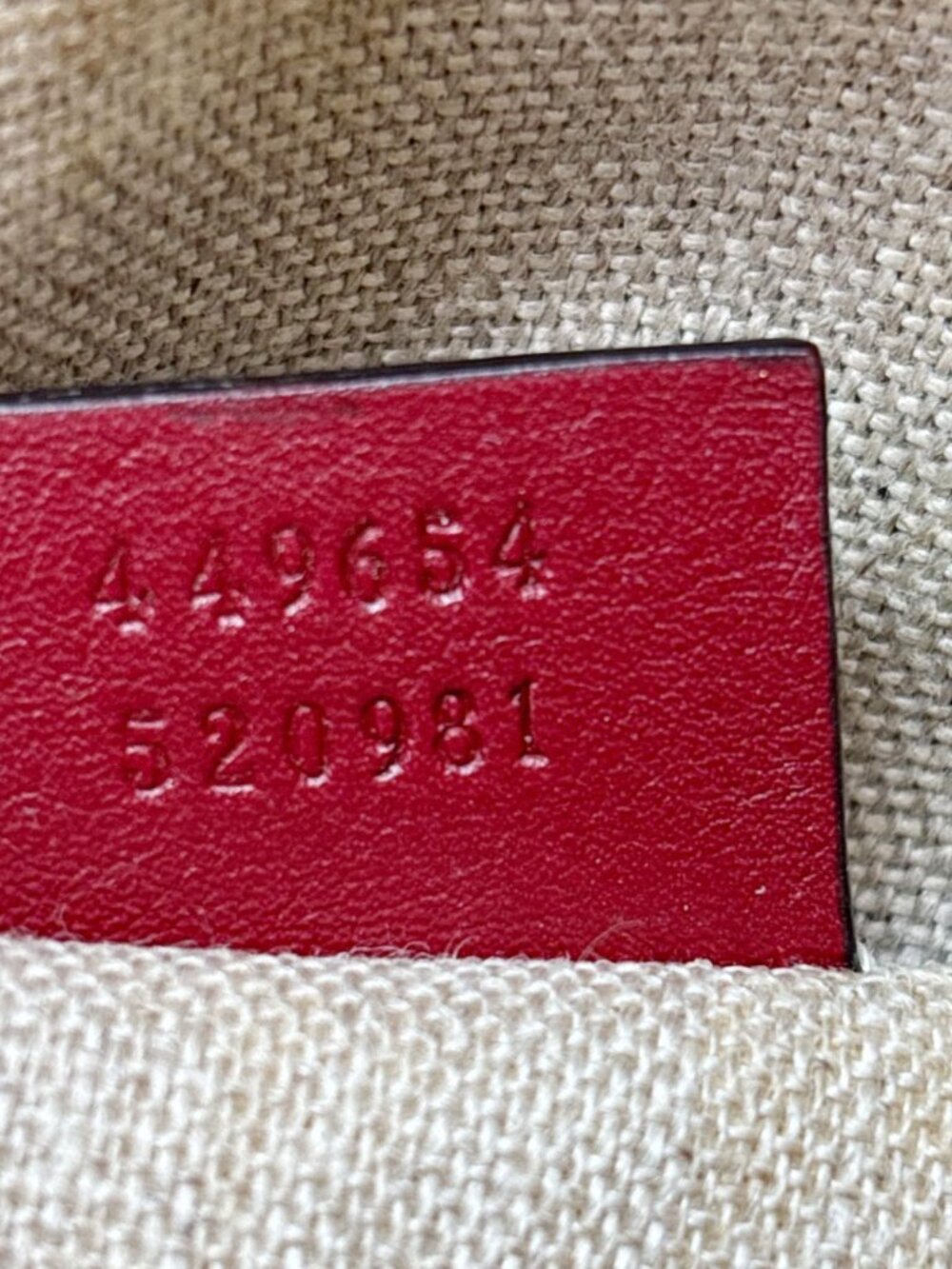 Gucci  Dome Mini Embossed Leather Crossbody Bag Red 449654 - Picture 12 of 13